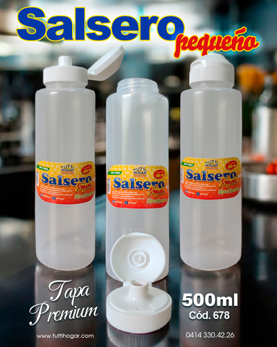 SALSERO PEQUEÑO CON TAPA PREMIUM -Flip Top- 500 ML