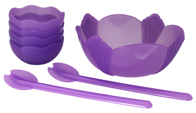 SET BOWL ENSALADERA 2.5 LTS + 4 BOWL 450 ML +2 UTENSILIOS