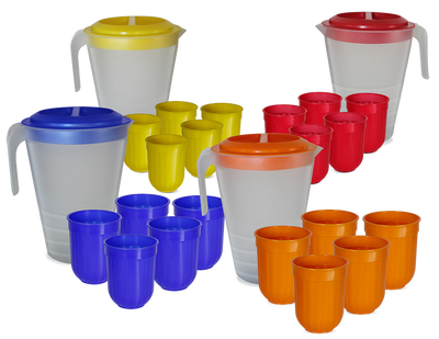 SET DE JARRA 4 L + 5 VASOS De 358 ML